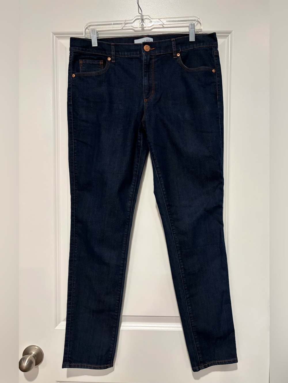 Loft Modern Skinny Dark Blue Women's Straight-Leg Jeans